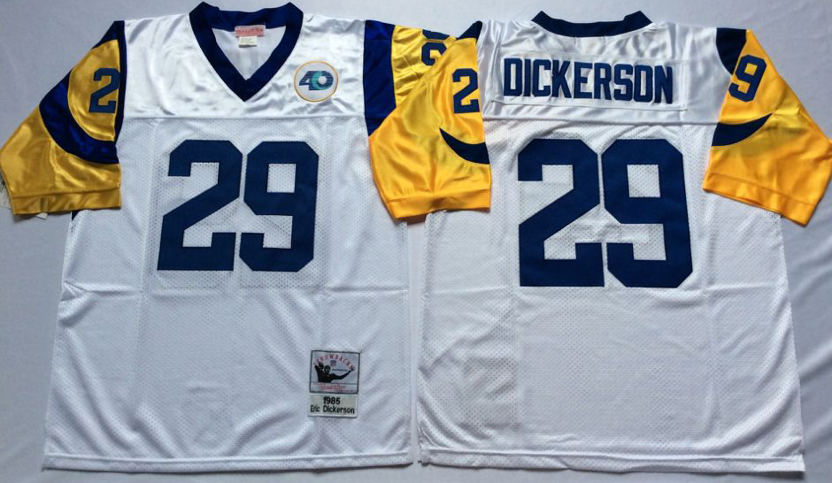Men NFL Los Angeles Rams #29 Dickerson white Mitchell Ness jerseys